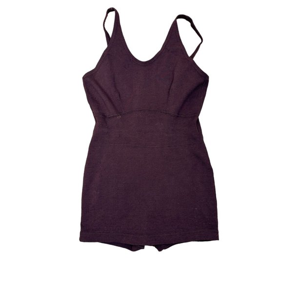 1920s brown wool tank swimsuit by Allen-A Size M/L. VFG - Picture 2 of 9